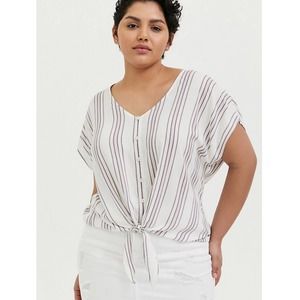 NWT Torrid Tie Front Midi Dolman Top